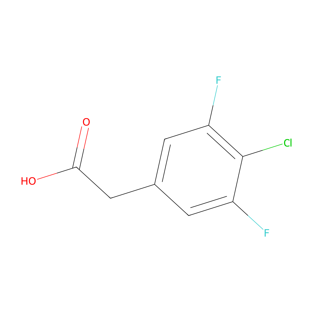 4-Chloro-3,5-difluorophenylacetic acid molecular structure, CAS 1000566-17-5