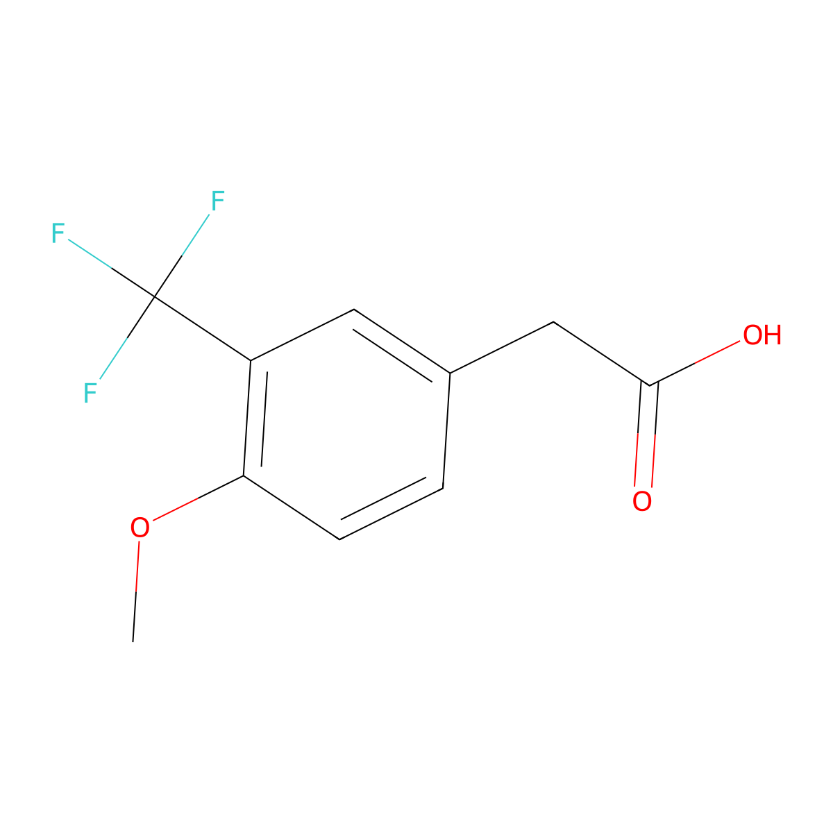2-(4-Methoxy-3-(trifluoromethyl)phenyl)acetic acid molecular structure, CAS 1000566-45-9