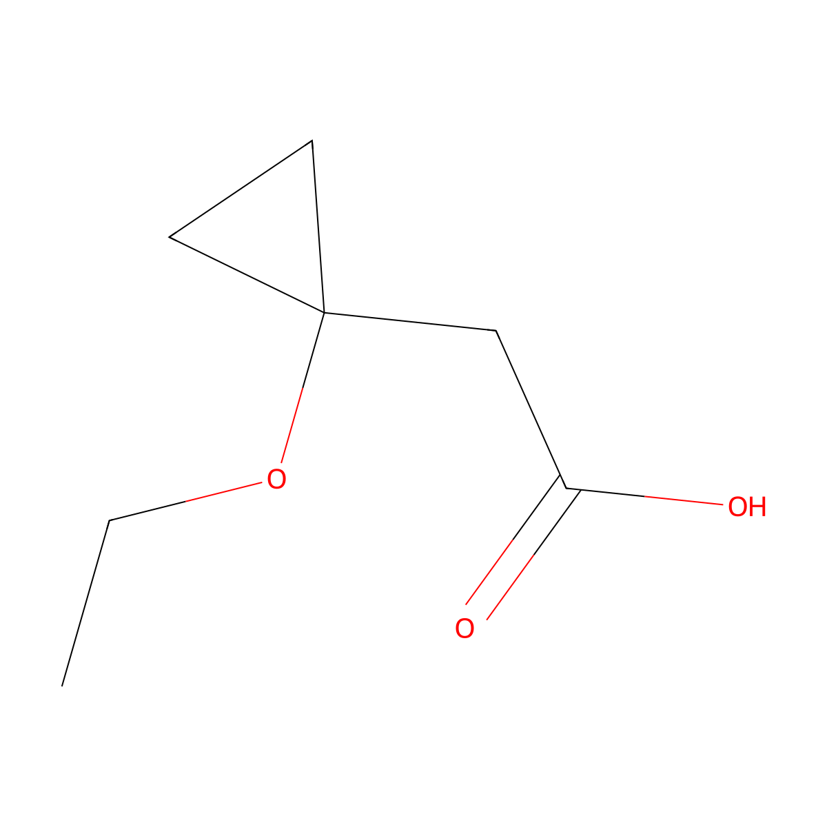 2-(1-Ethoxycyclopropyl)acetic acid molecular structure, CAS 1000566-53-9