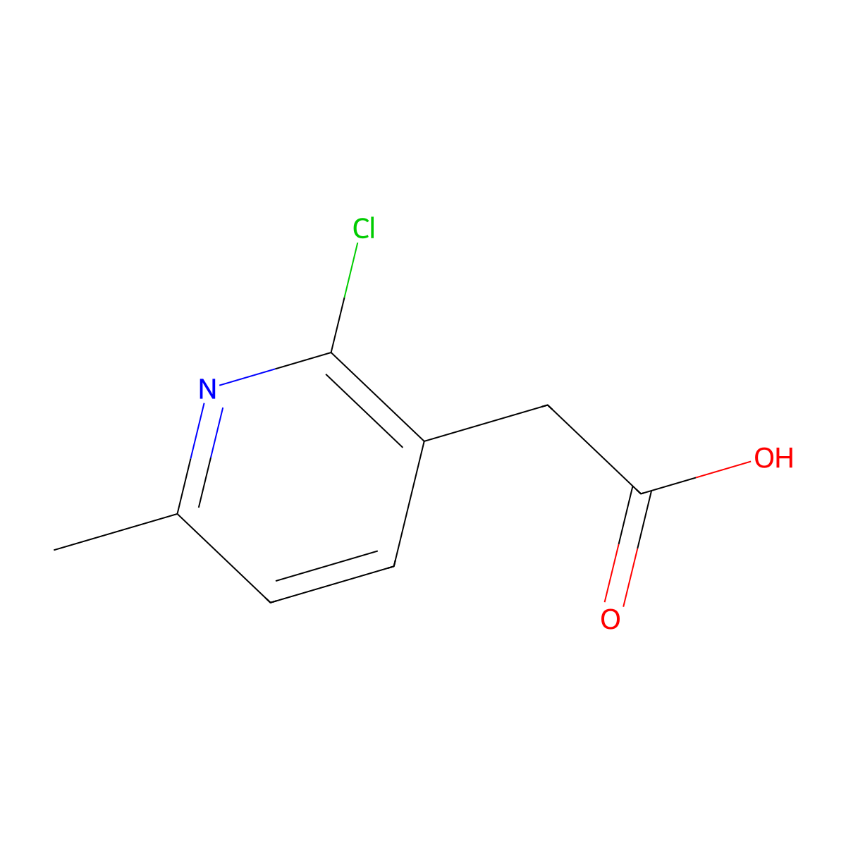2-(2-Chloro-6-methylpyridin-3-yl)acetic acid molecular structure, CAS 1000567-19-0