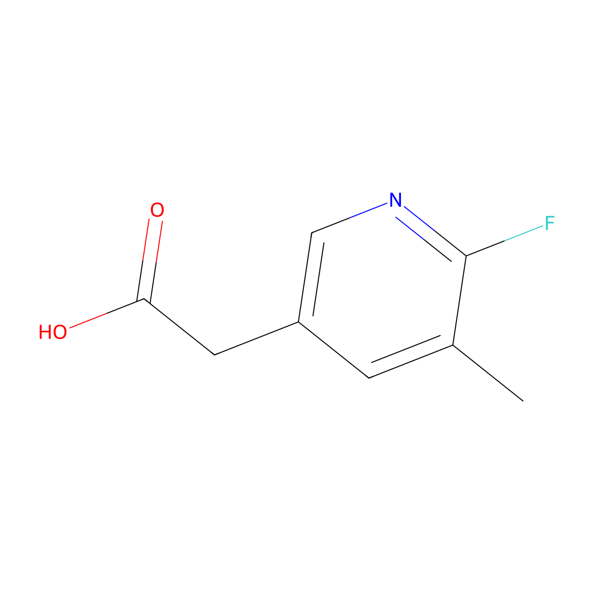 2-(6-Fluoro-5-methylpyridin-3-yl)acetic acid molecular structure, CAS 1000567-23-6