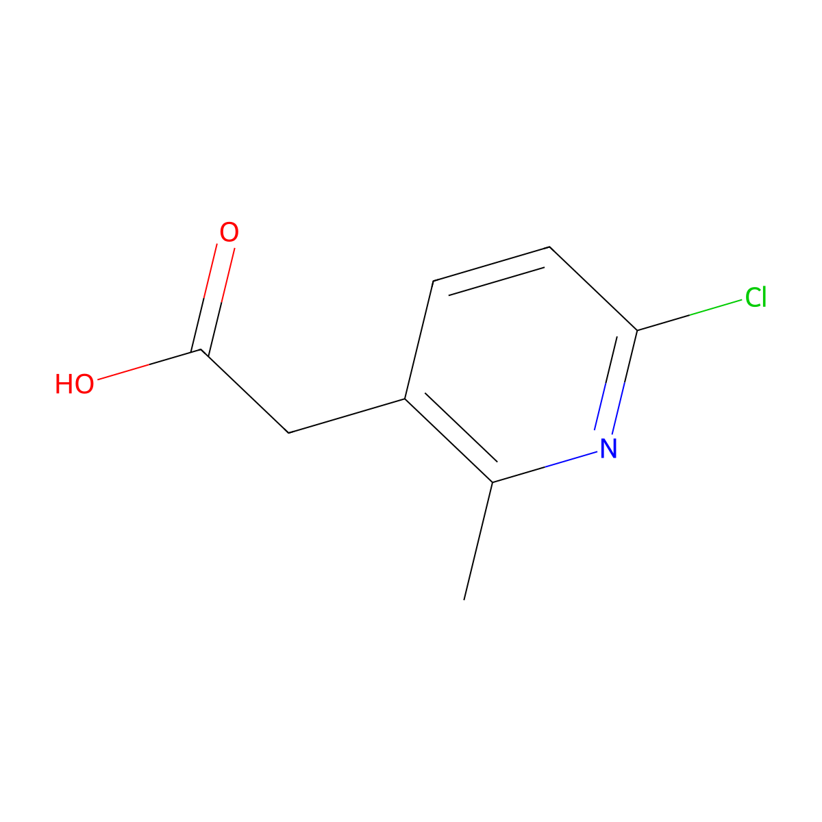 2-(6-Chloro-2-methylpyridin-3-yl)acetic acid molecular structure, CAS 1000568-04-6