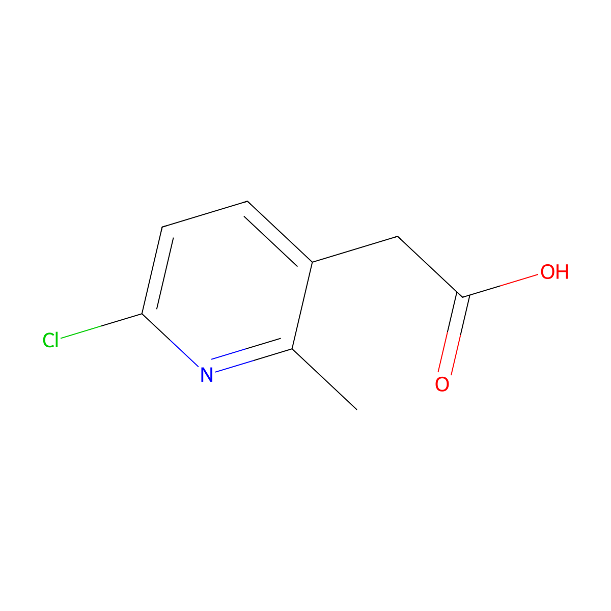 2-(6-Chloro-2-methylpyridin-3-yl)acetic acid molecular structure, CAS 1000568-04-6