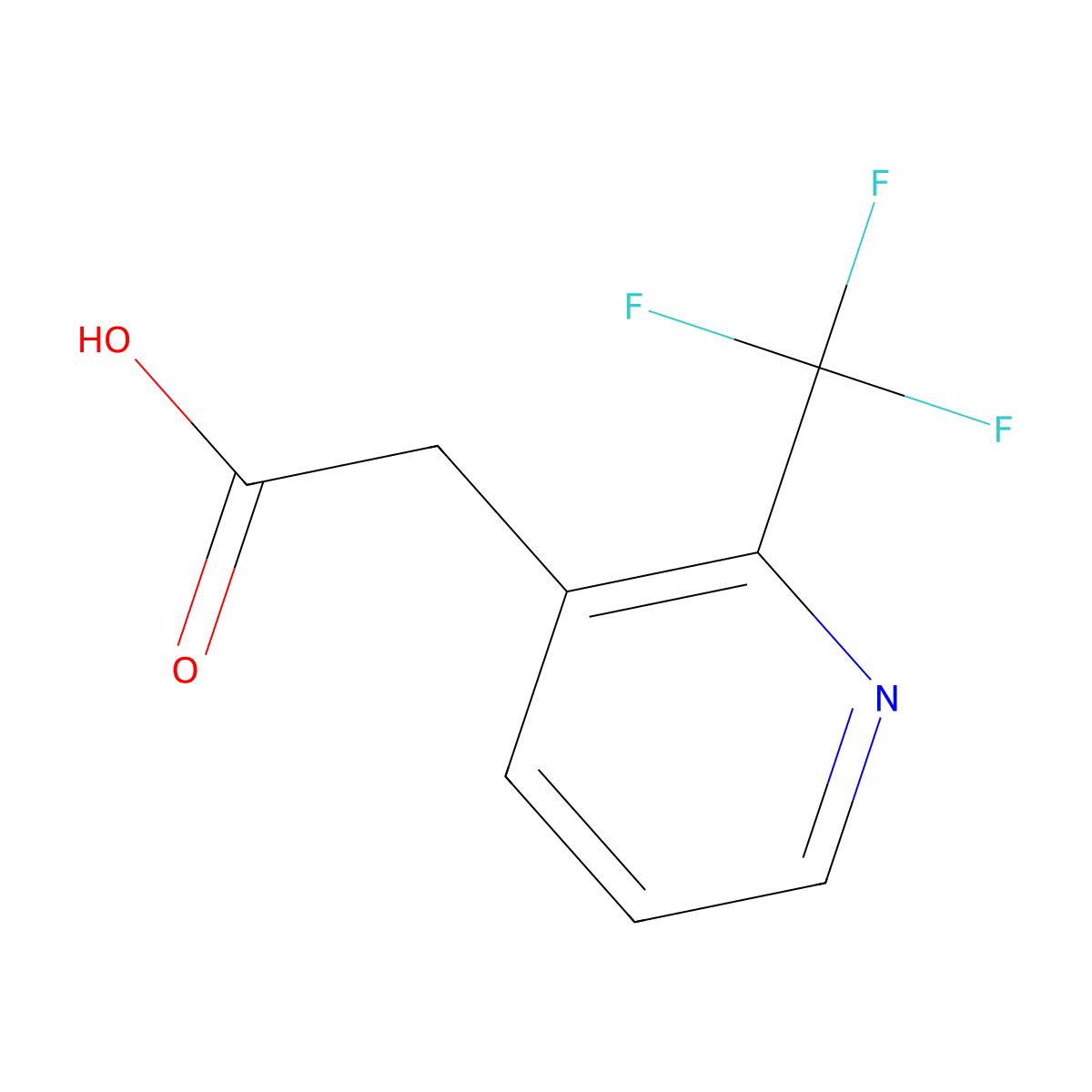 2-[2-(Trifluoromethyl)pyridin-3-yl]acetic acid molecular structure, CAS 1000568-14-8