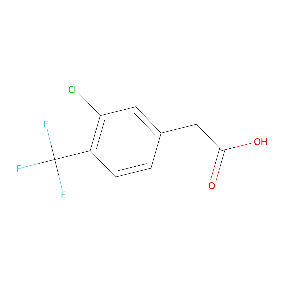 3-Chloro-4-(trifluoromethyl)phenylacetic acid molecular structure, CAS 1000568-54-6