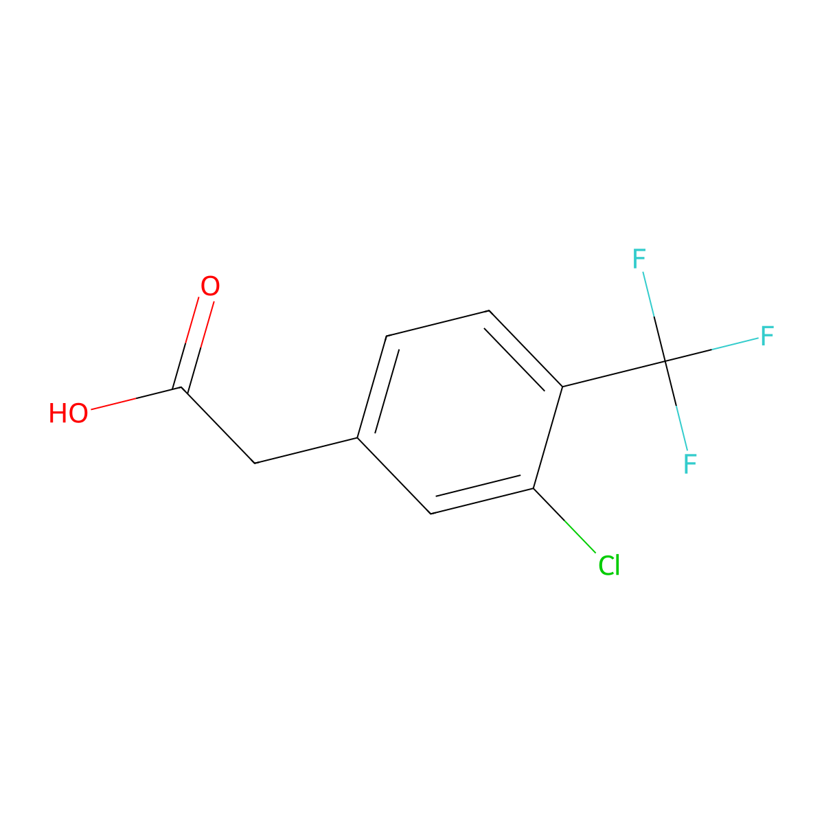 3-Chloro-4-(trifluoromethyl)phenylacetic acid molecular structure, CAS 1000568-54-6