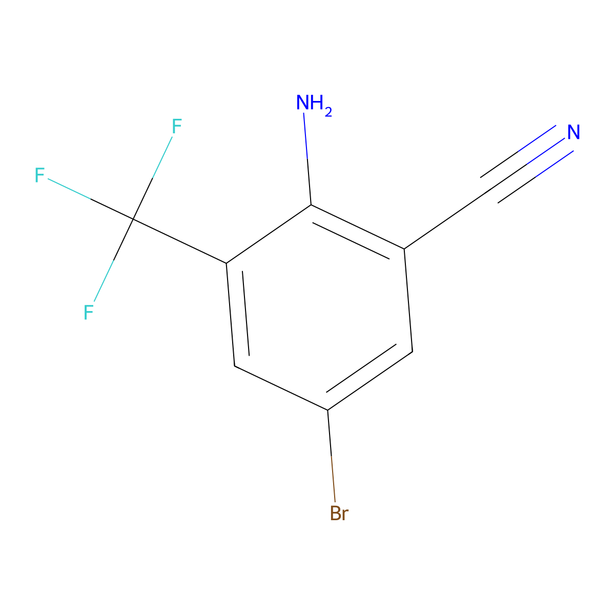 2-Amino-5-bromo-3-(trifluoromethyl)benzonitrile molecular structure, CAS 1000571-53-8