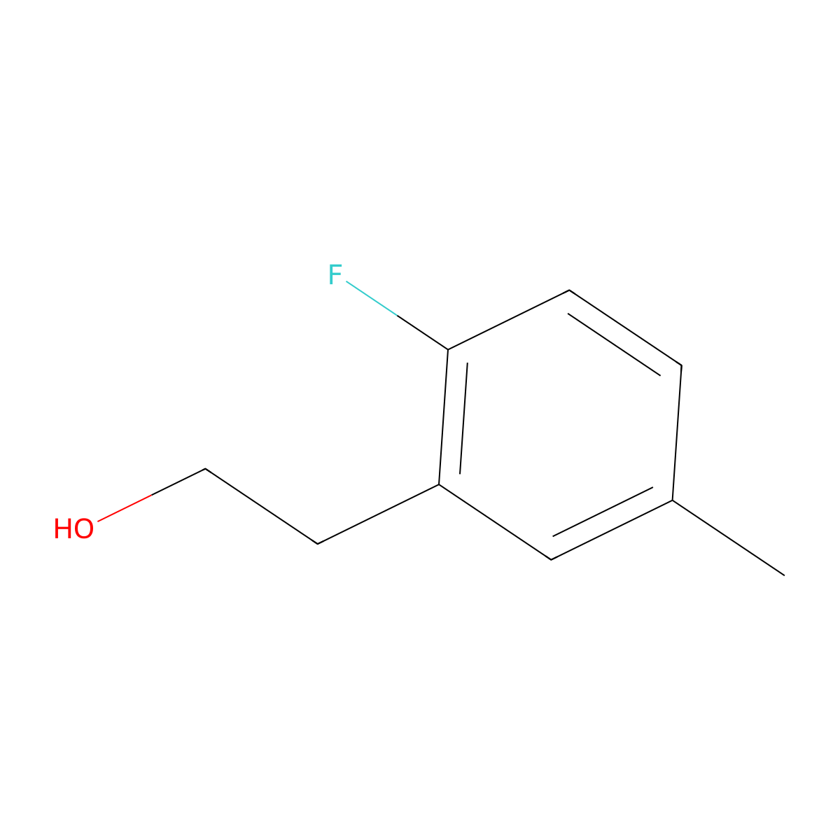 2-(2-Fluoro-5-methyl-phenyl)-ethanol molecular structure, CAS 1000572-02-0