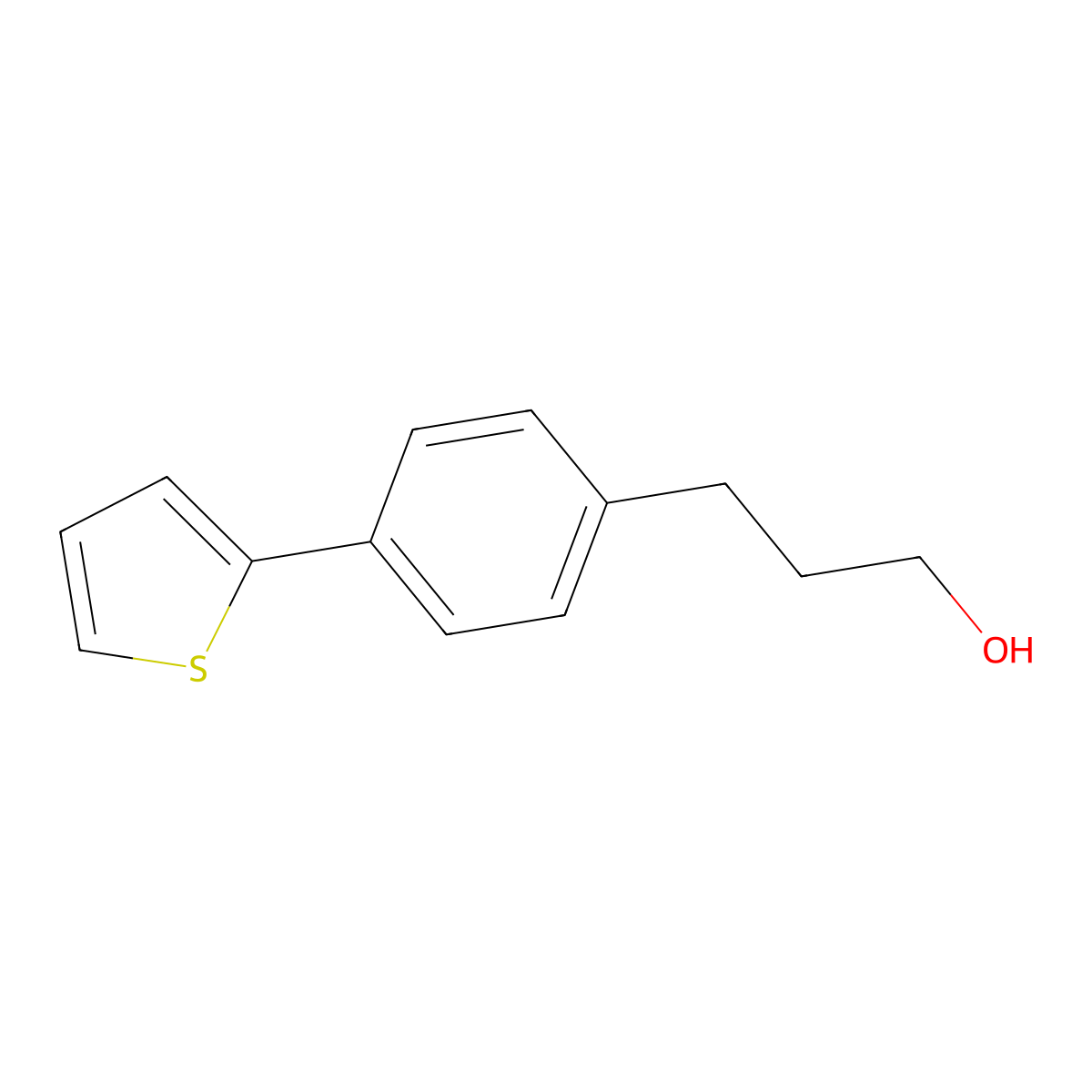 3-(4-Thiophen-2-yl-phenyl)-propan-1-ol molecular structure, CAS 1000572-36-0