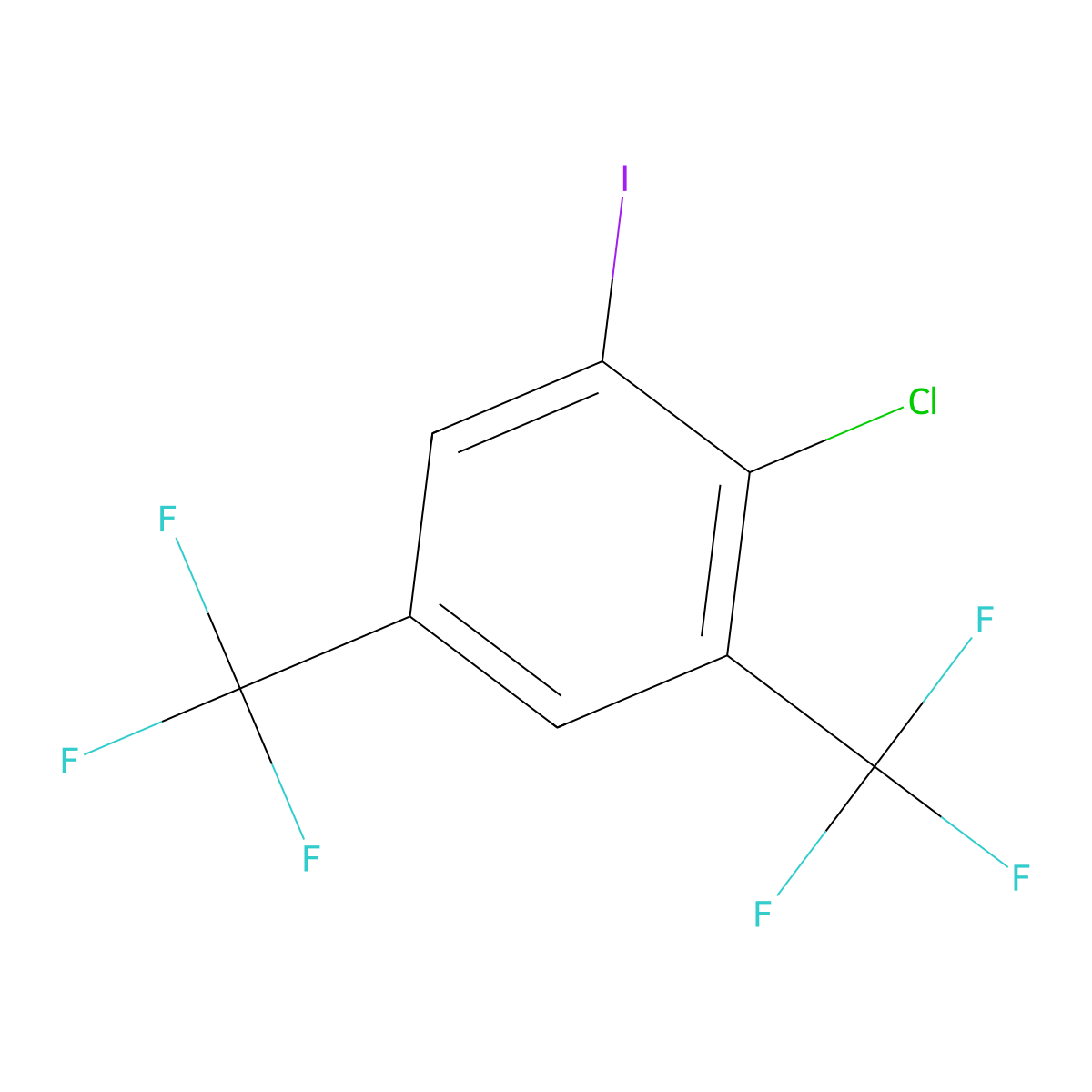3,5-Bis(trifluoromethyl)-2-chloroiodobenzene molecular structure, CAS 1000572-43-9