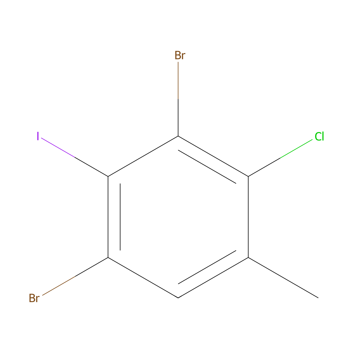 1,3-Dibromo-4-chloro-2-iodo-5-methylbenzene molecular structure, CAS 1000572-58-6