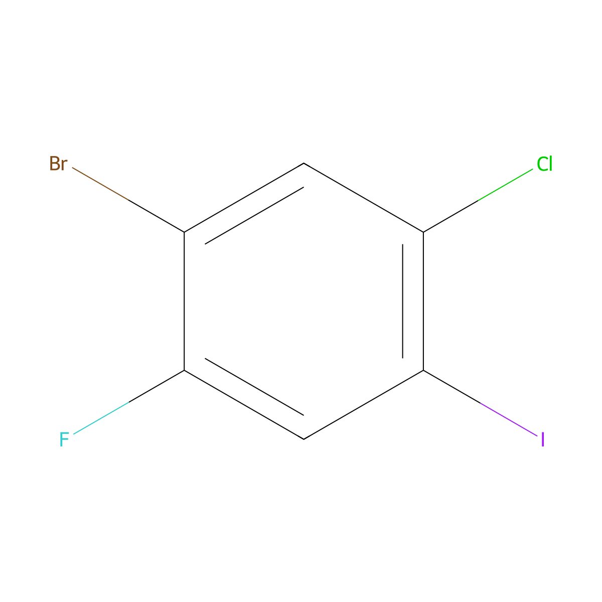 1-Bromo-5-chloro-2-fluoro-4-iodobenzene molecular structure, CAS 1000572-73-5