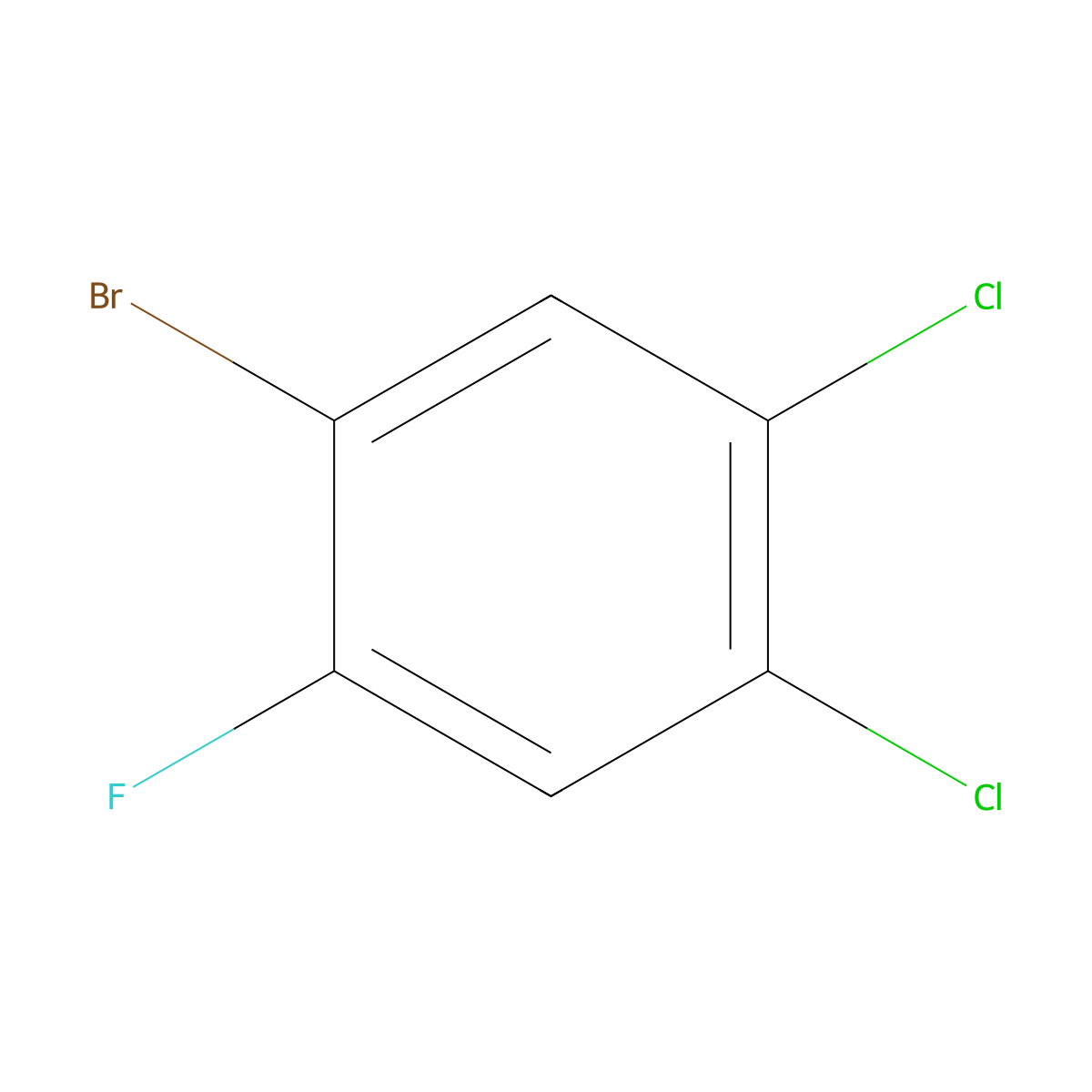 1-Bromo-4,5-dichloro-2-fluorobenzene molecular structure, CAS 1000572-78-0