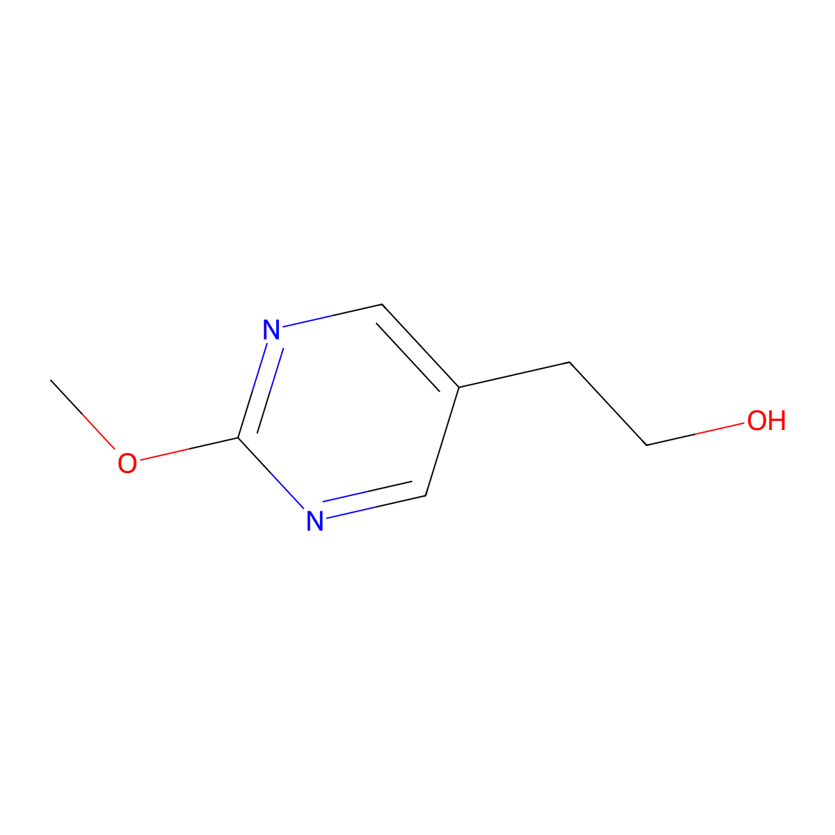 2-(2-Methoxypyrimidin-5-yl)ethan-1-ol molecular structure, CAS 1000572-80-4