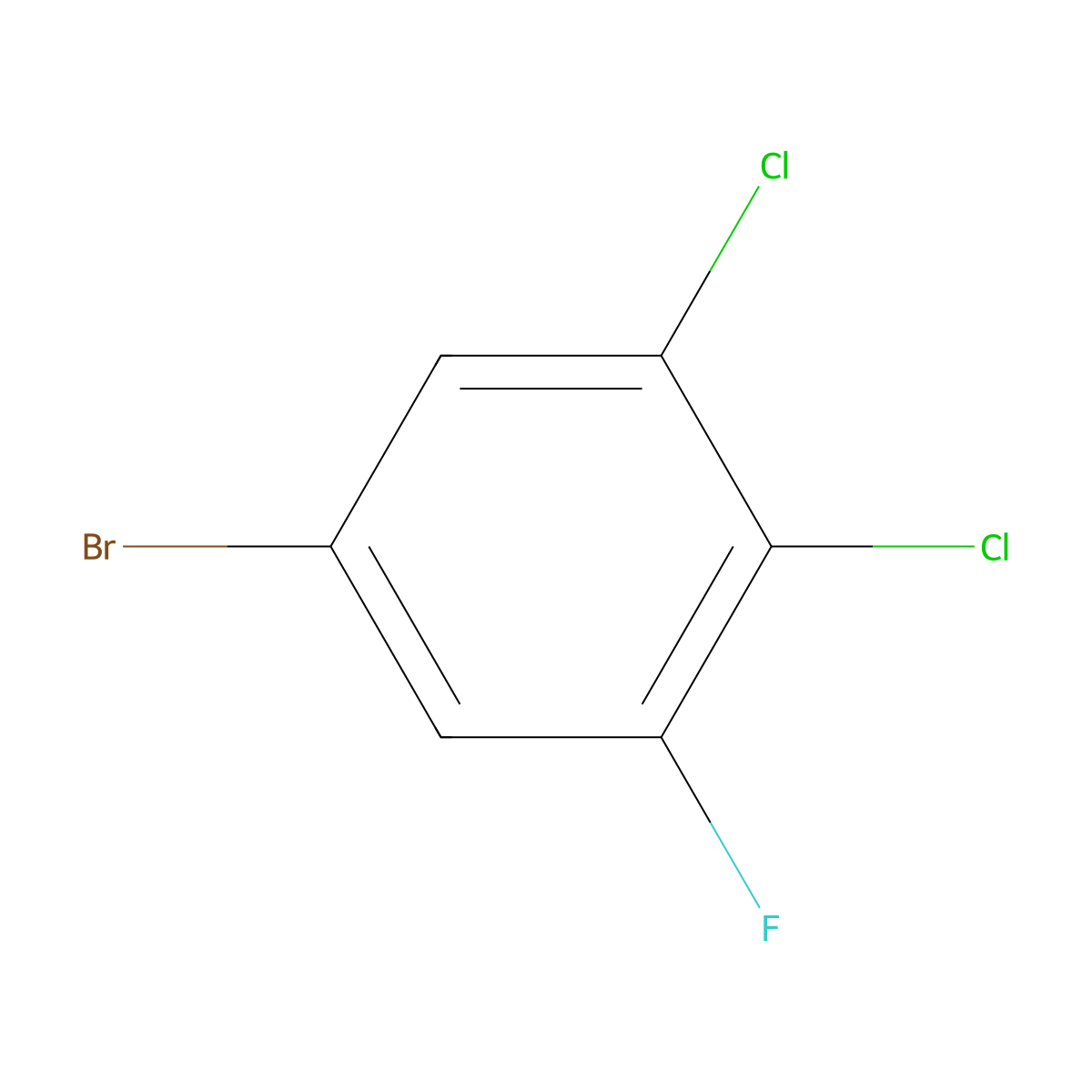 5-Bromo-1,2-dichloro-3-fluorobenzene molecular structure, CAS 1000572-93-9