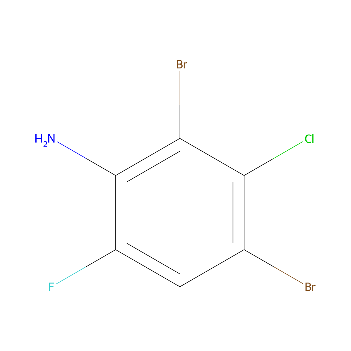 2,4-Dibromo-3-chloro-6-fluoroaniline molecular structure, CAS 1000573-39-6