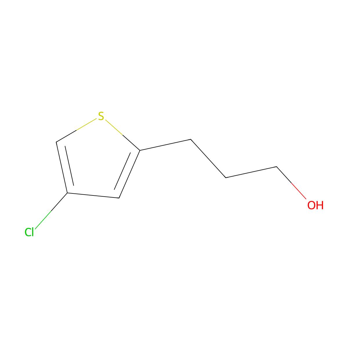 3-(4-Chlorothiophen-2-yl)propan-1-ol molecular structure, CAS 1000573-55-6
