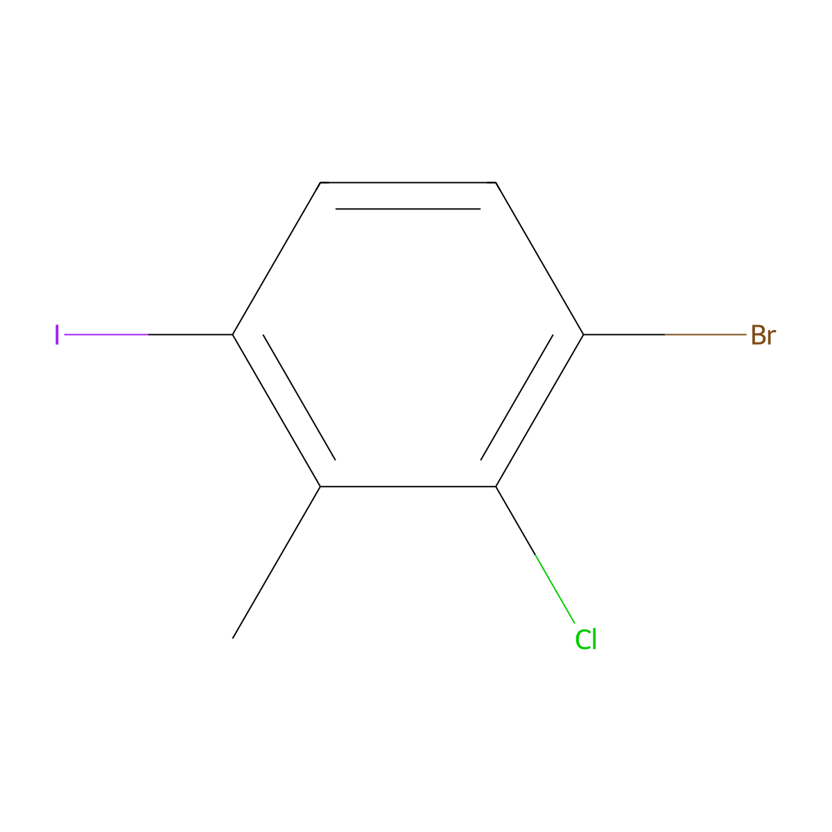 1-Bromo-2-chloro-4-iodo-3-methylbenzene molecular structure, CAS 1000573-57-8