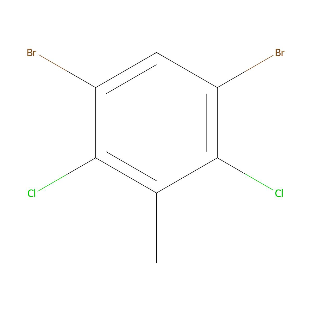 1,5-Dibromo-2,4-dichloro-3-methylbenzene molecular structure, CAS 1000573-67-0