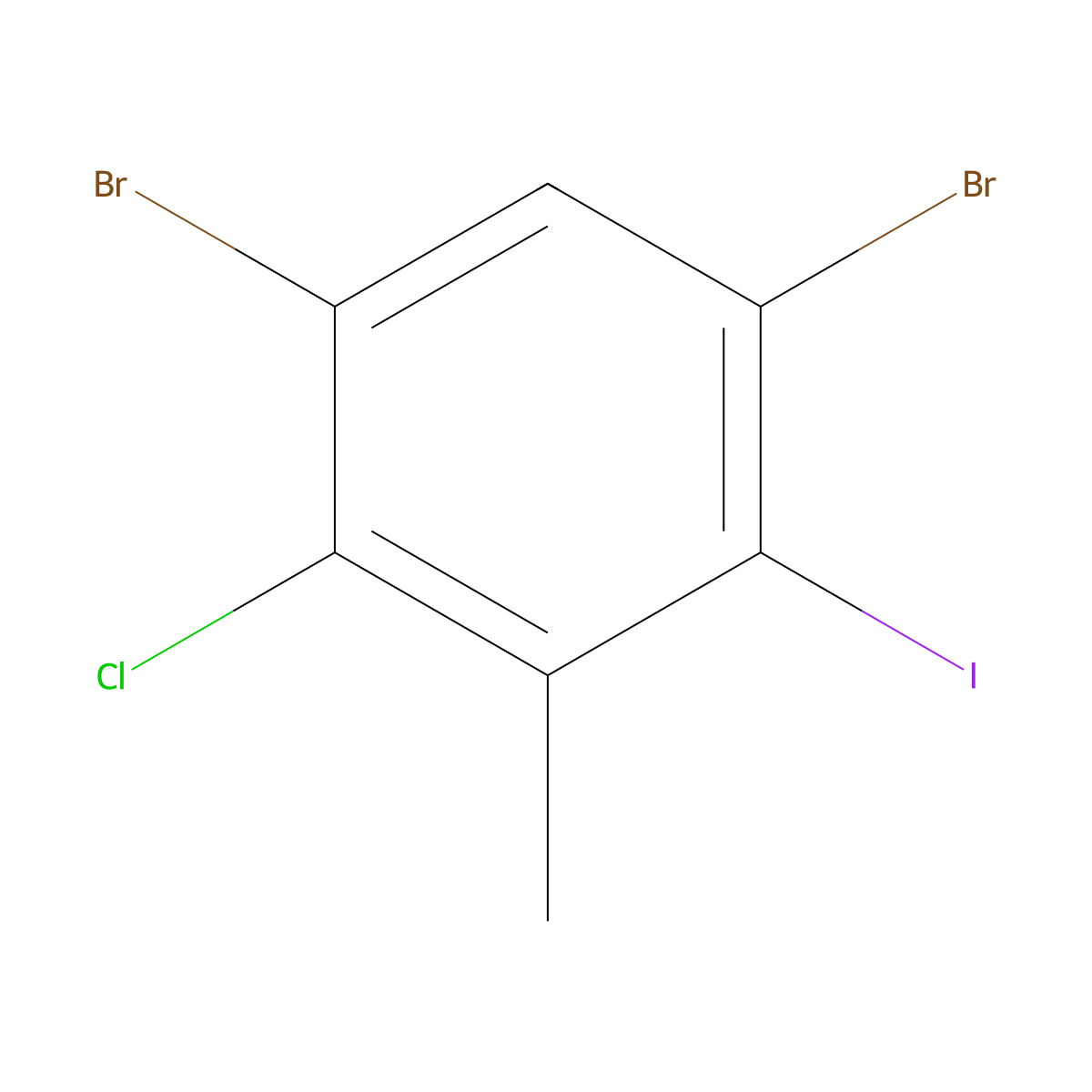 1,5-Dibromo-2-chloro-4-iodo-3-methylbenzene molecular structure, CAS 1000573-72-7