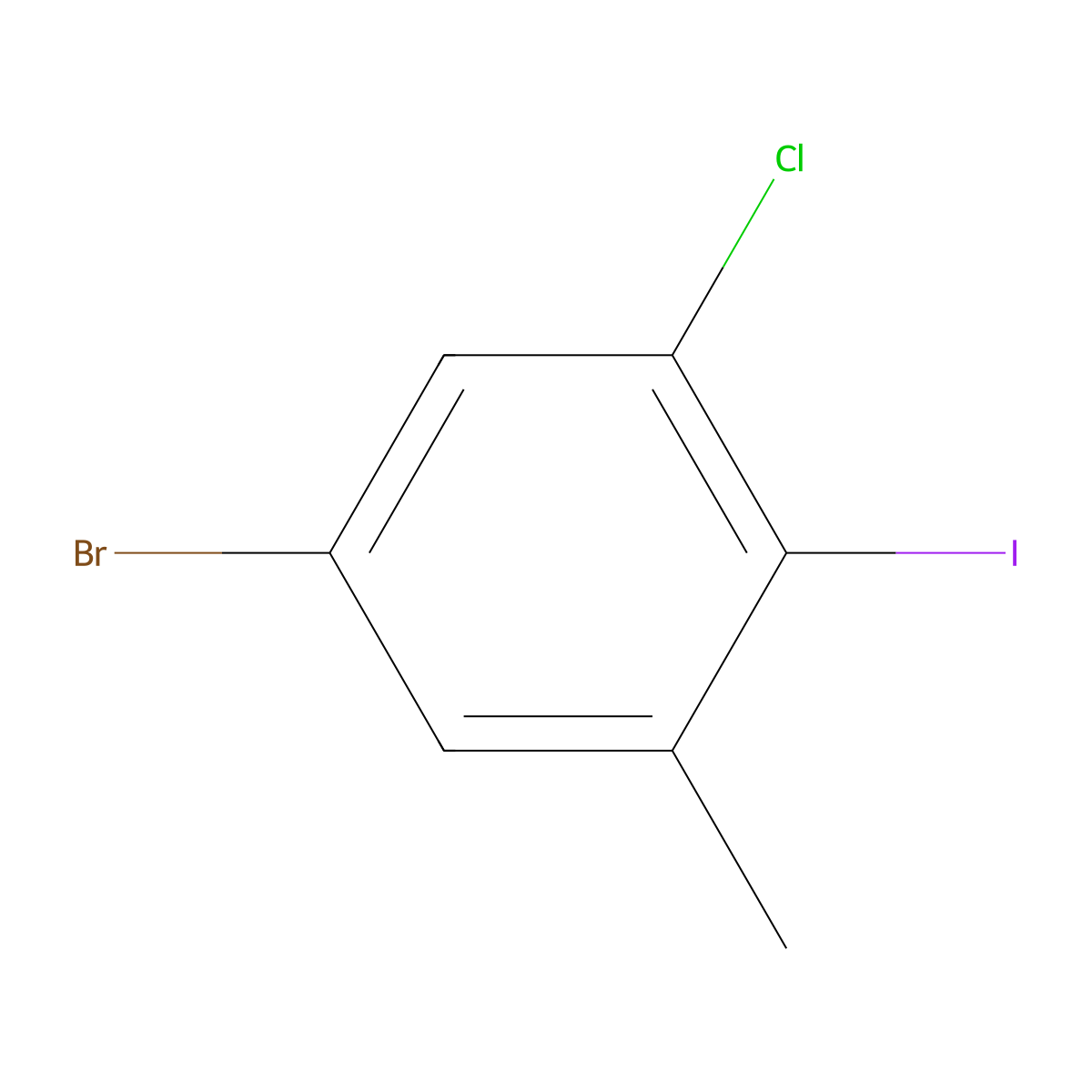 5-Bromo-1-chloro-2-iodo-3-methylbenzene molecular structure, CAS 1000573-87-4
