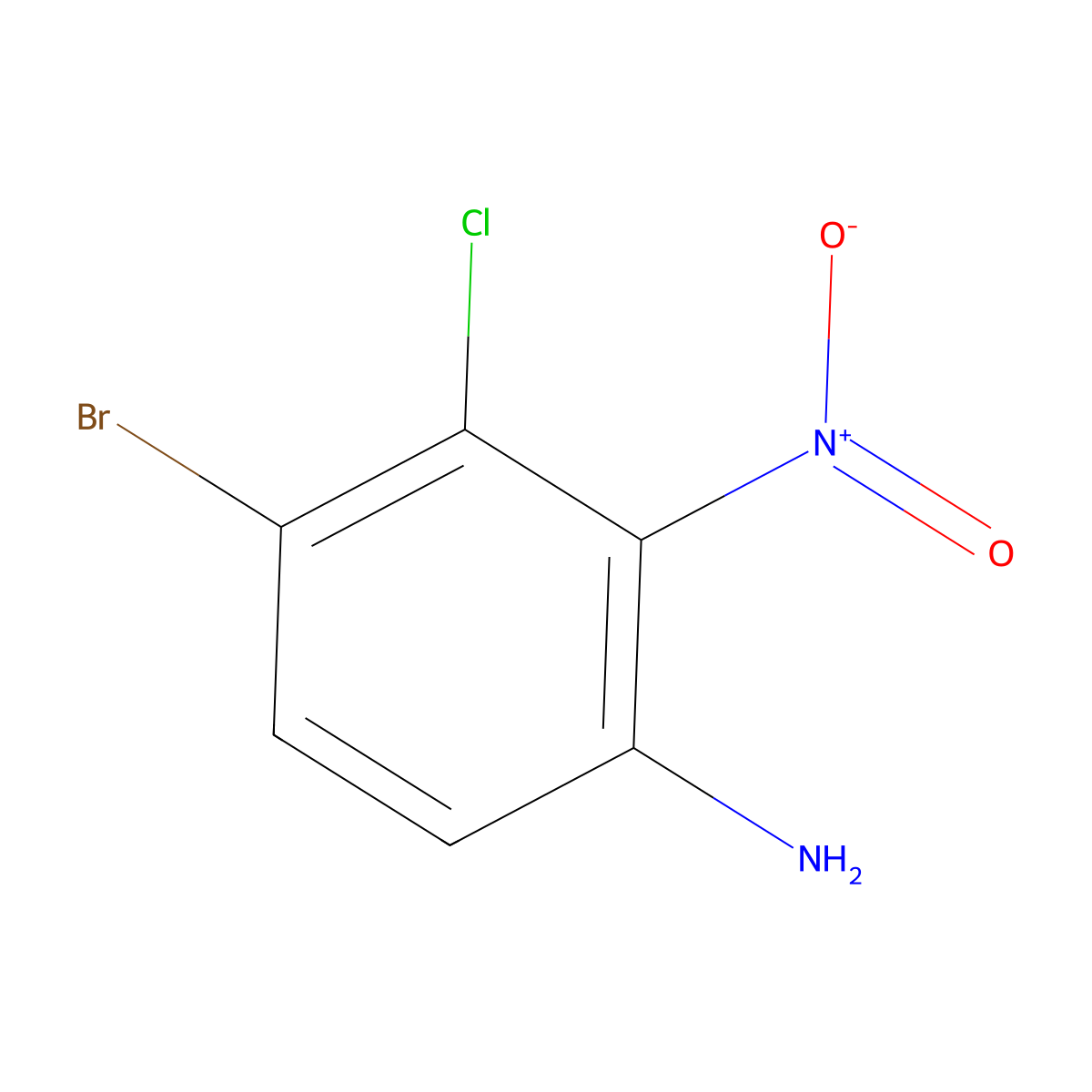 4-Bromo-3-chloro-2-nitroaniline molecular structure, CAS 1000573-99-8