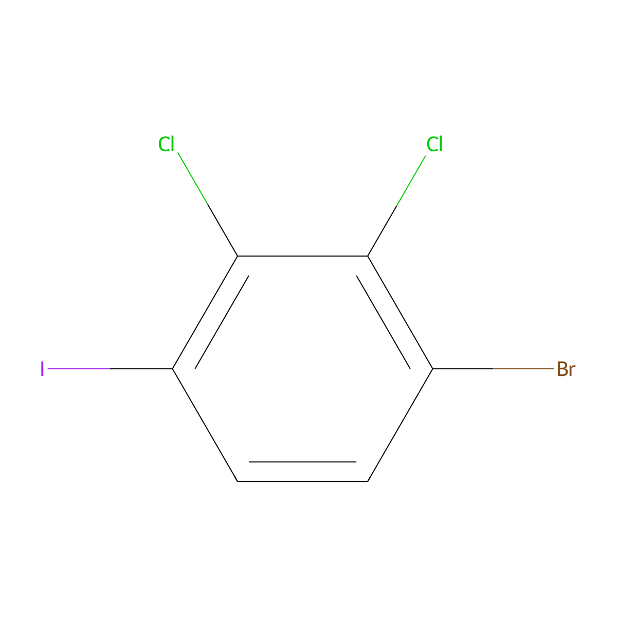 1-Bromo-2,3-dichloro-4-iodobenzene molecular structure, CAS 1000574-05-9