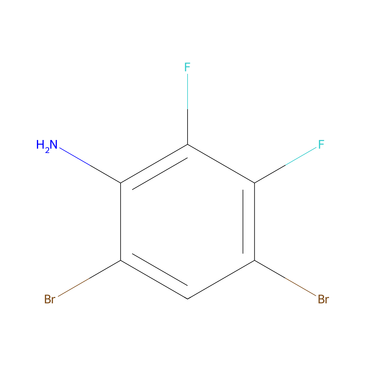 4,6-Dibromo-2,3-difluoroaniline molecular structure, CAS 1000574-59-3