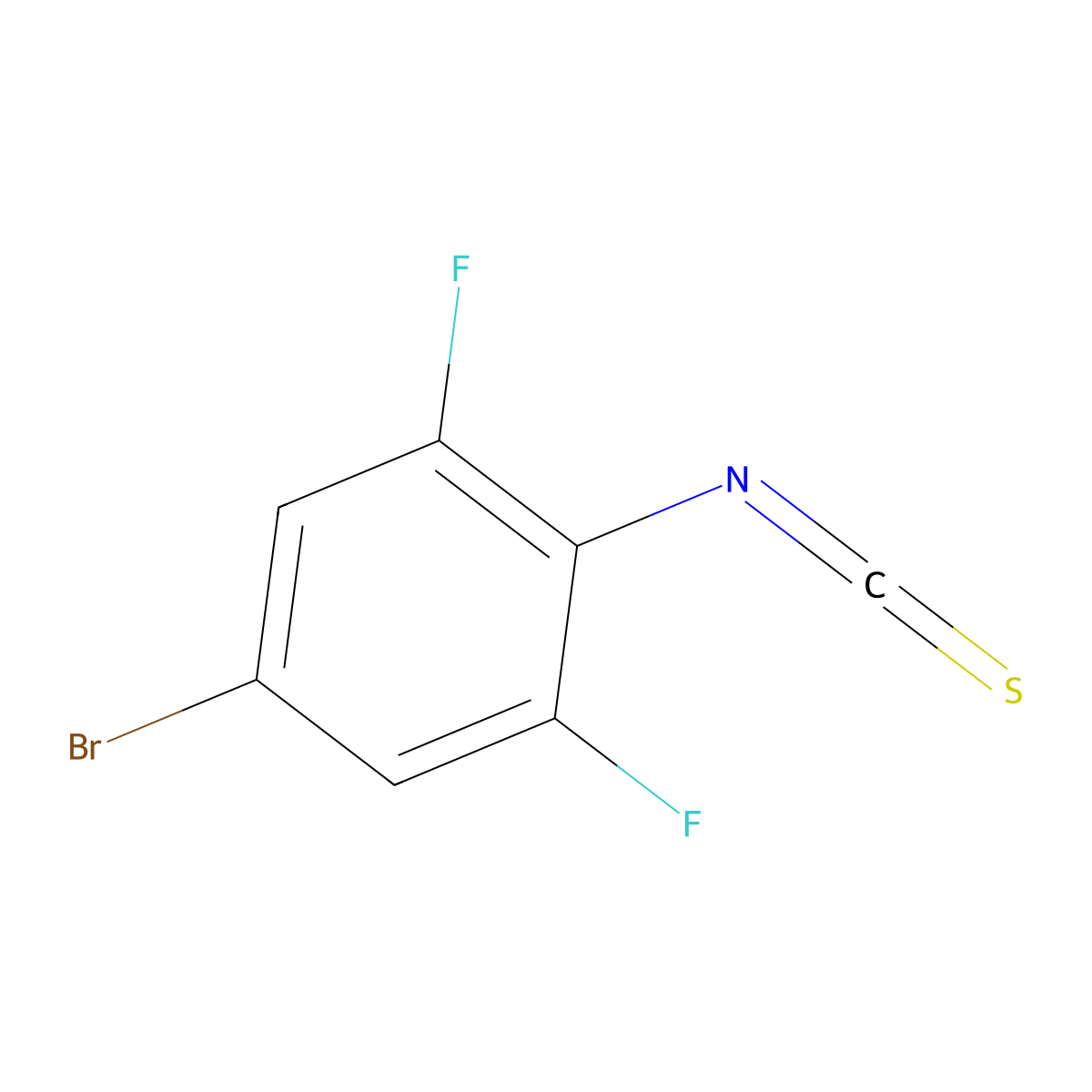 4-Bromo-2,6-difluorophenyl isothiocyanate molecular structure, CAS 1000574-64-0