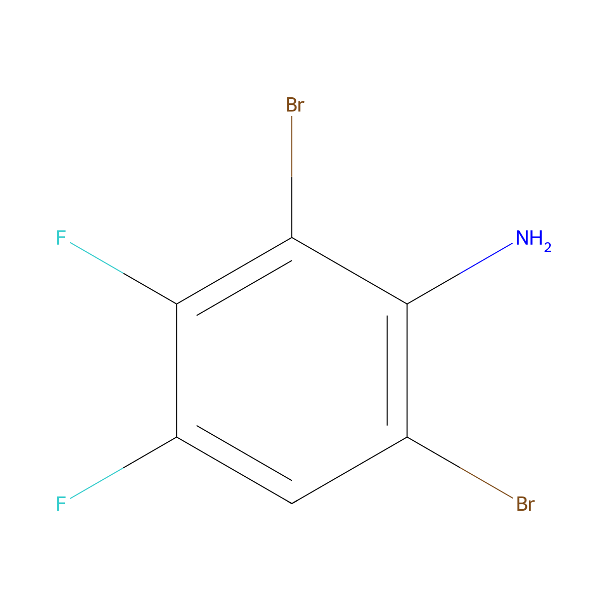 2,6-Dibromo-3,4-difluoroaniline molecular structure, CAS 1000574-69-5