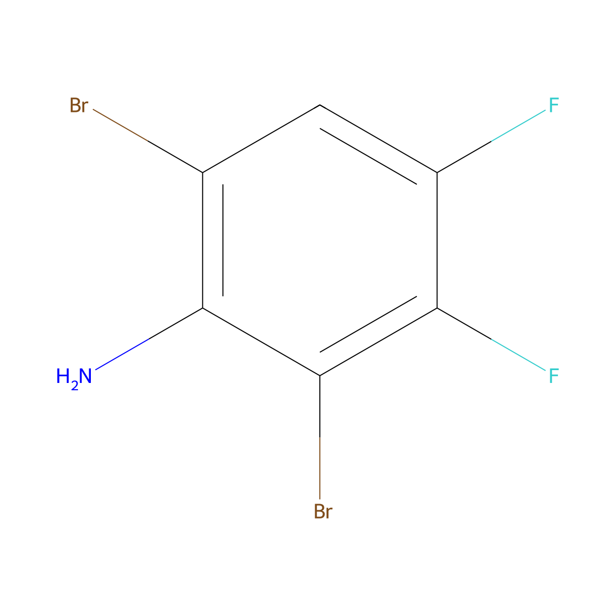 2,6-Dibromo-3,4-difluoroaniline molecular structure, CAS 1000574-69-5