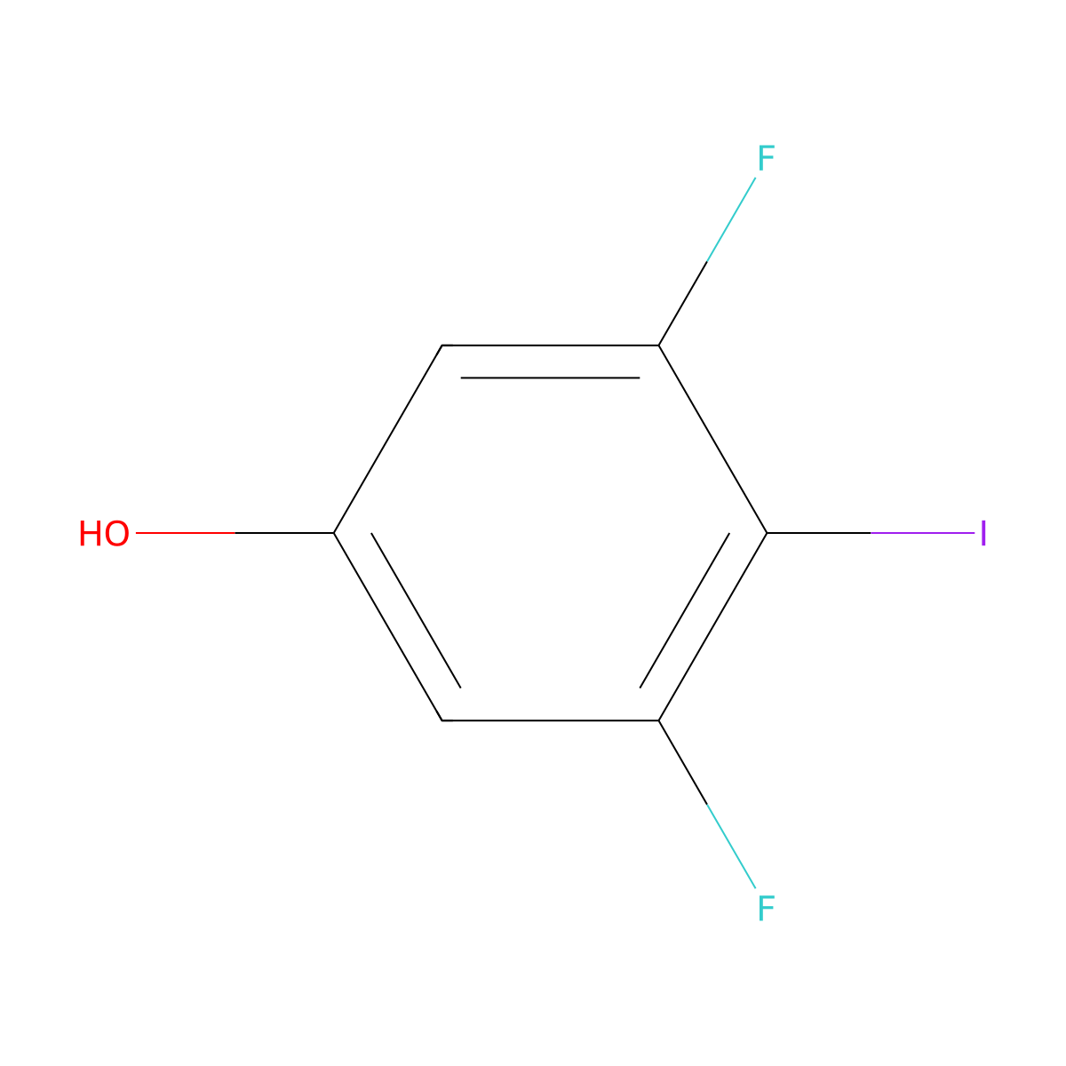 3,5-Difluoro-4-iodophenol molecular structure, CAS 1000574-74-2