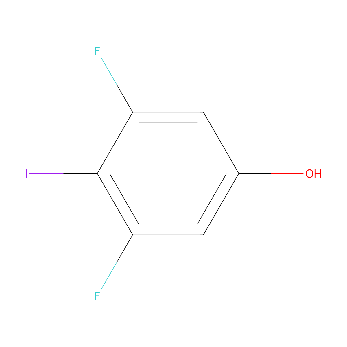 3,5-Difluoro-4-iodophenol molecular structure, CAS 1000574-74-2