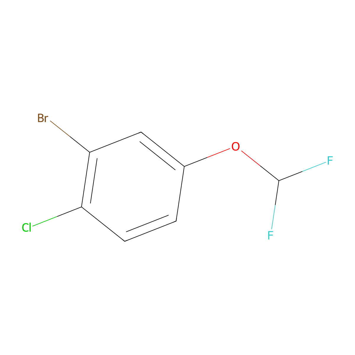 2-Bromo-1-chloro-4-(difluoromethoxy)benzene molecular structure, CAS 1000574-90-2