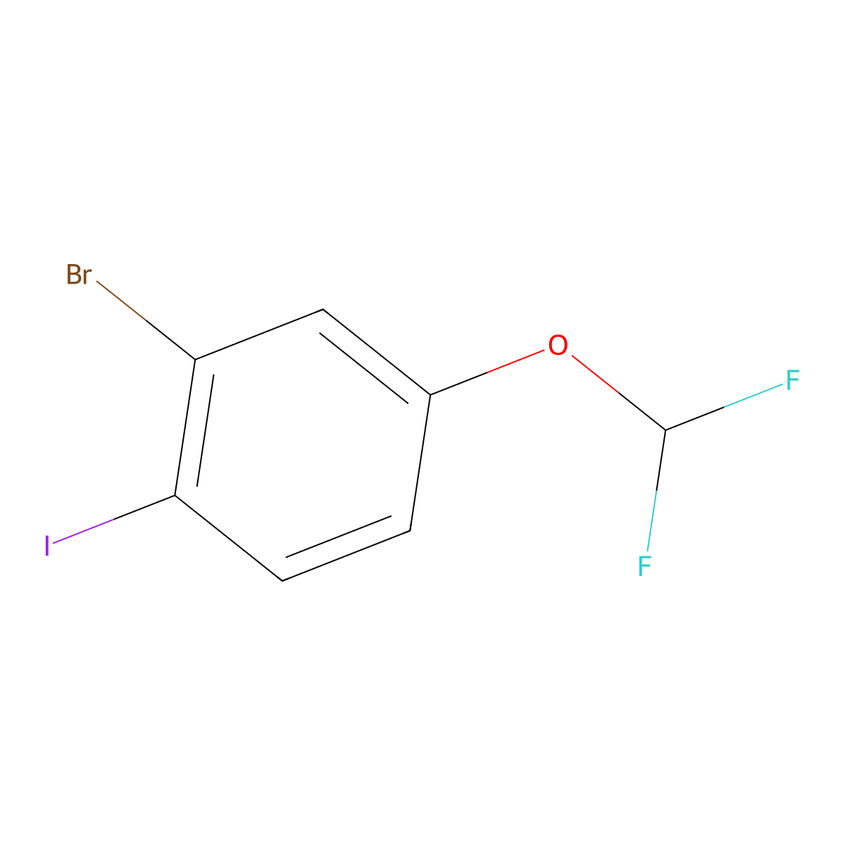 2-Bromo-4-(difluoromethoxy)-1-iodobenzene molecular structure, CAS 1000575-02-9