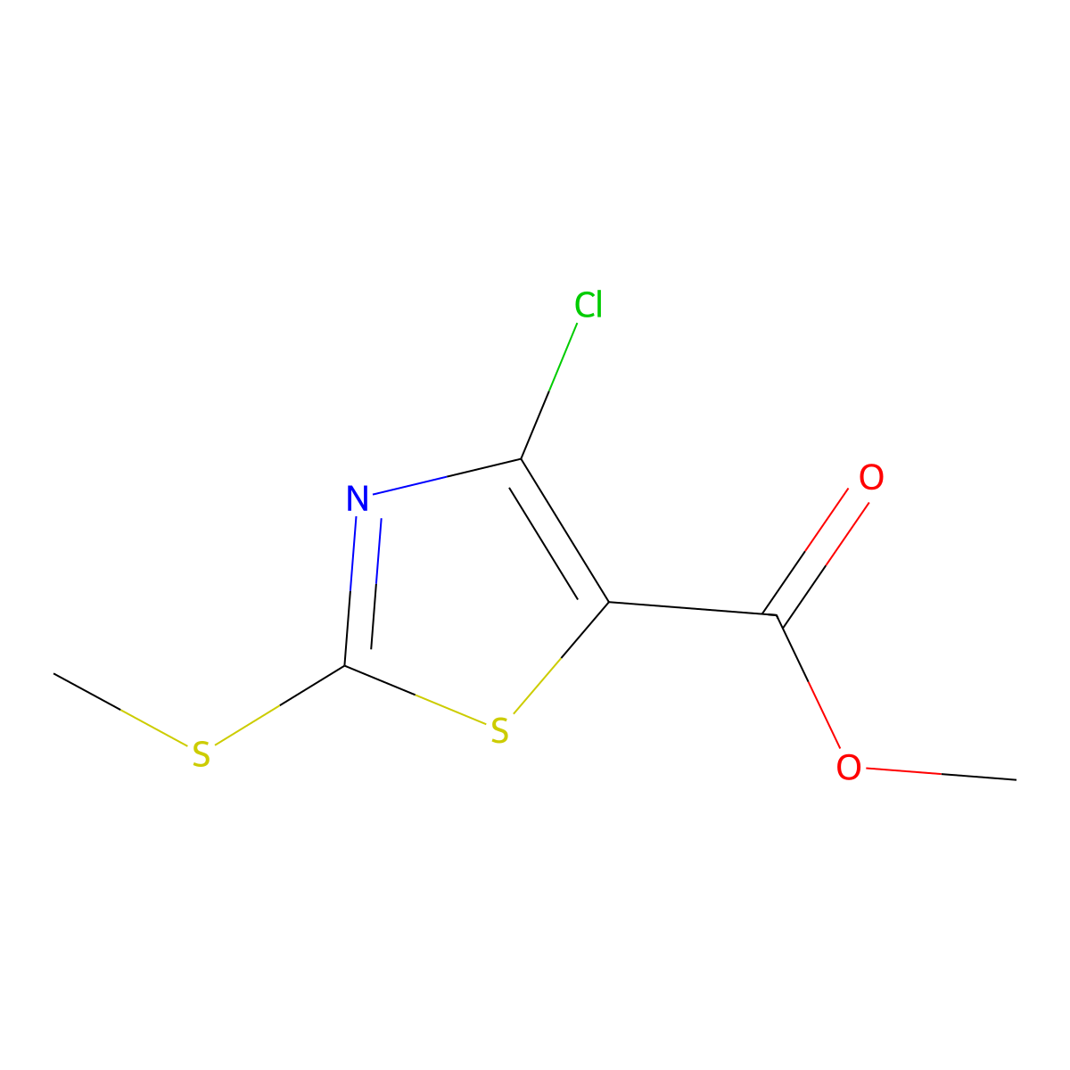 Methyl 4-chloro-2-(methylthio)thiazole-5-carboxylate molecular structure, CAS 1000575-04-1