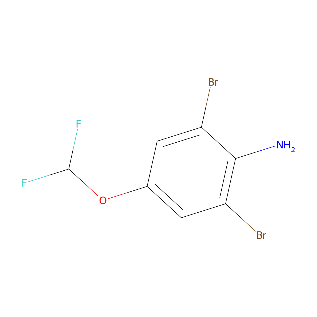 2,6-Dibromo-4-(difluoromethoxy)aniline molecular structure, CAS 1000575-08-5