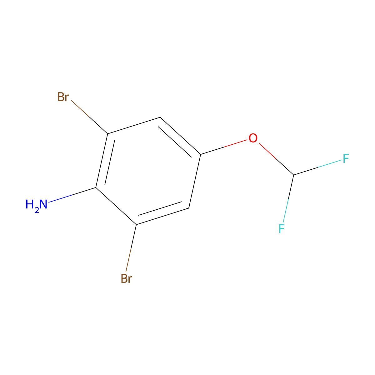 2,6-Dibromo-4-(difluoromethoxy)aniline molecular structure, CAS 1000575-08-5