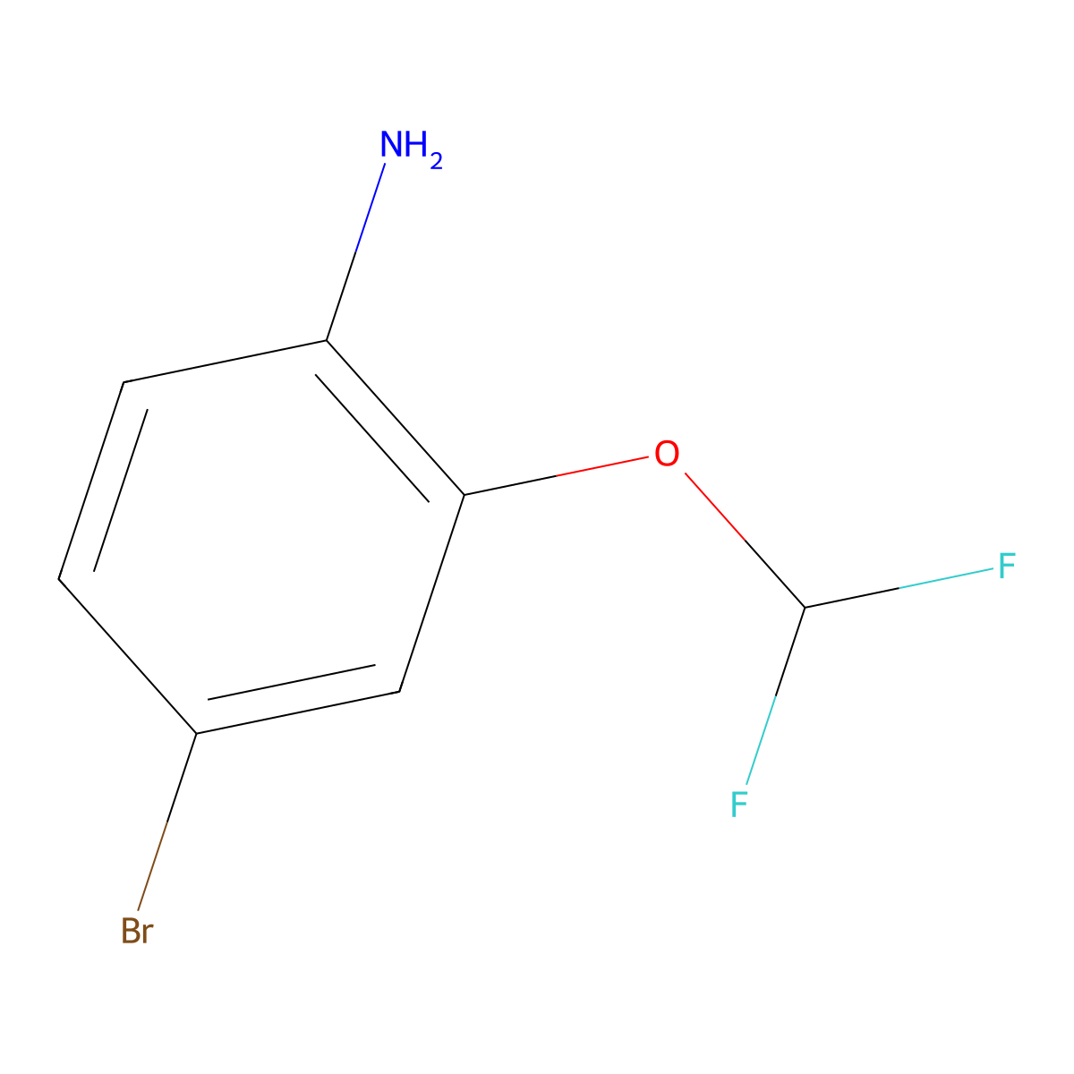 4-Bromo-2-(difluoromethoxy)aniline molecular structure, CAS 1000575-14-3