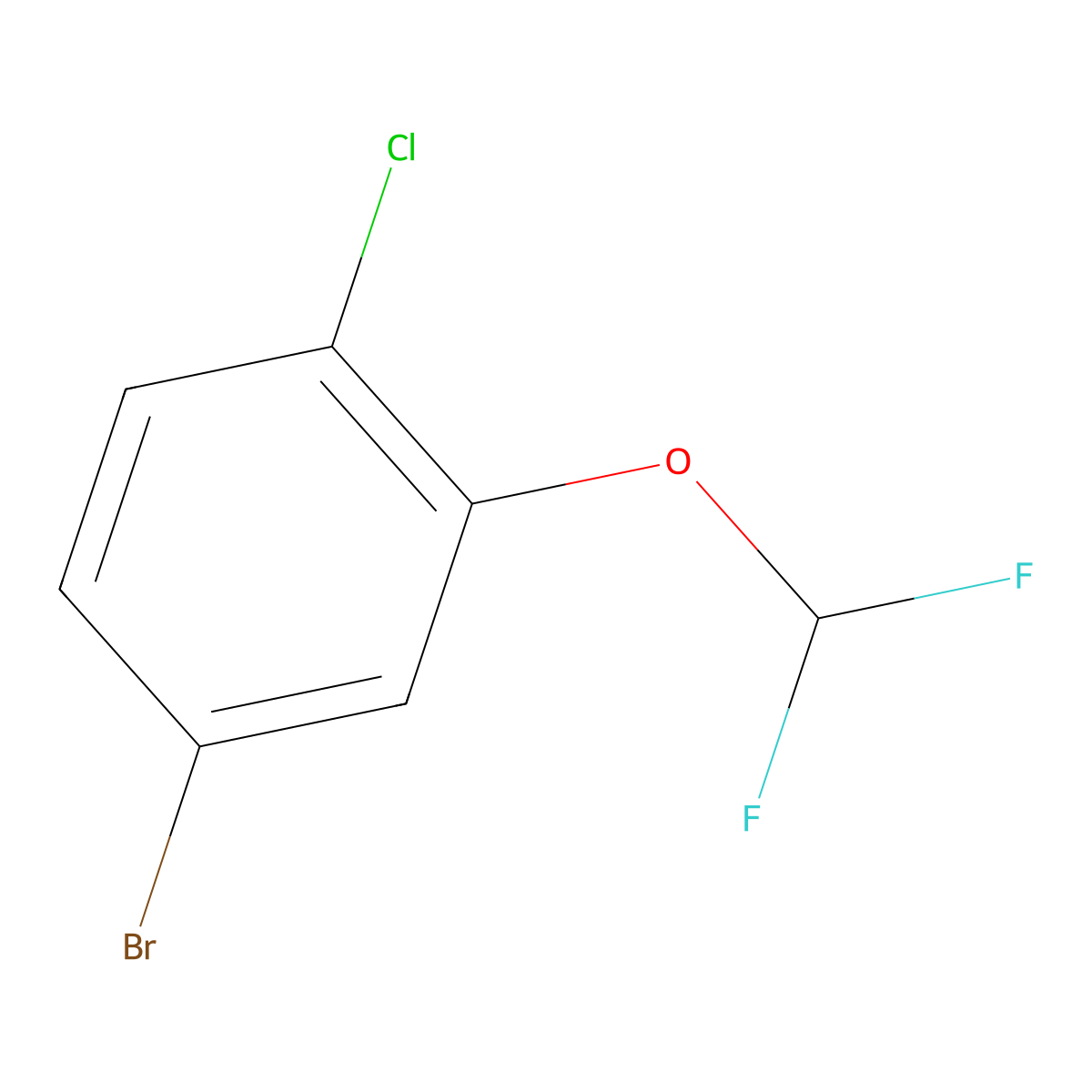 4-Bromo-1-chloro-2-(difluoromethoxy)benzene molecular structure, CAS 1000575-20-1