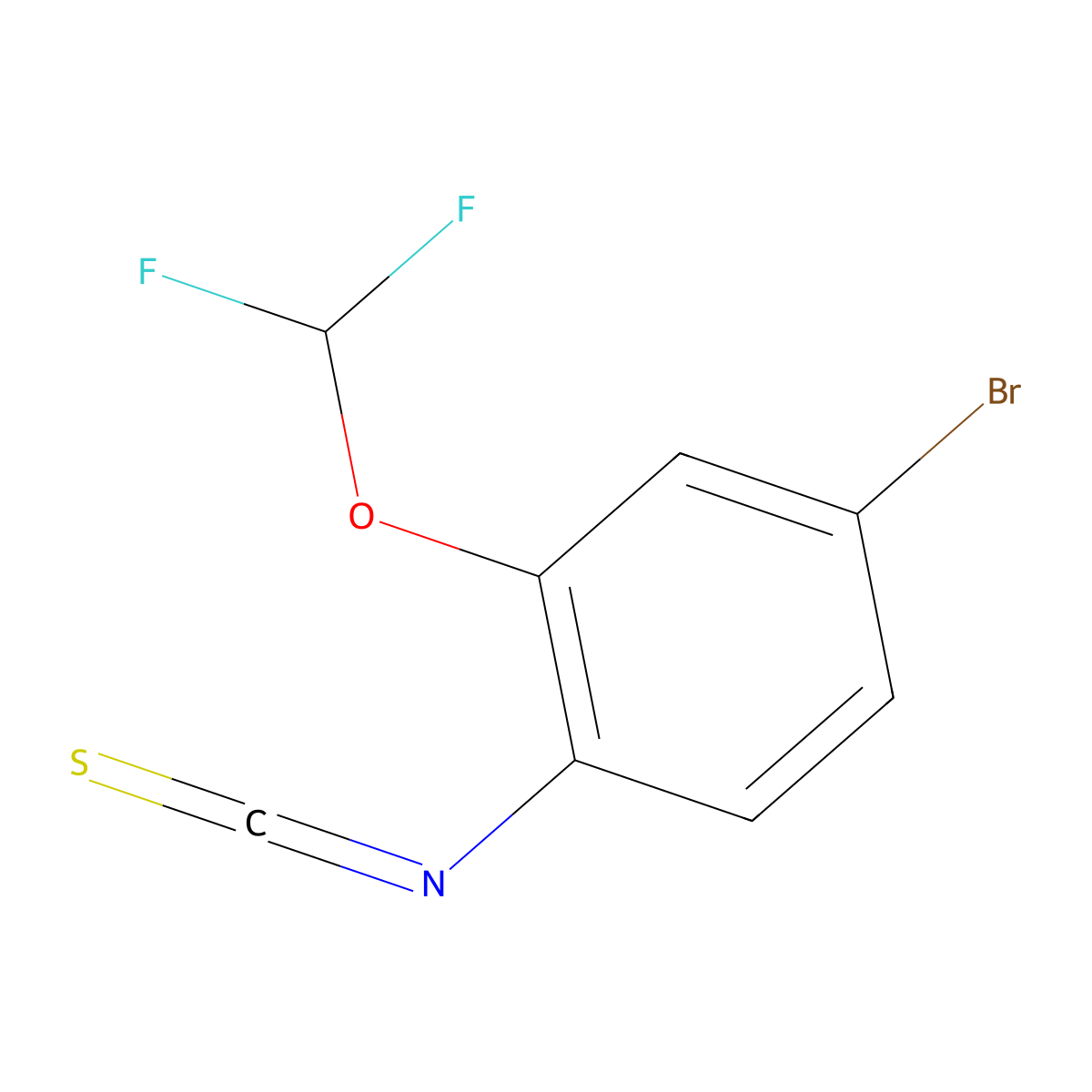 4-Bromo-2-(difluoromethoxy)phenylisothiocyanate molecular structure, CAS 1000575-37-0