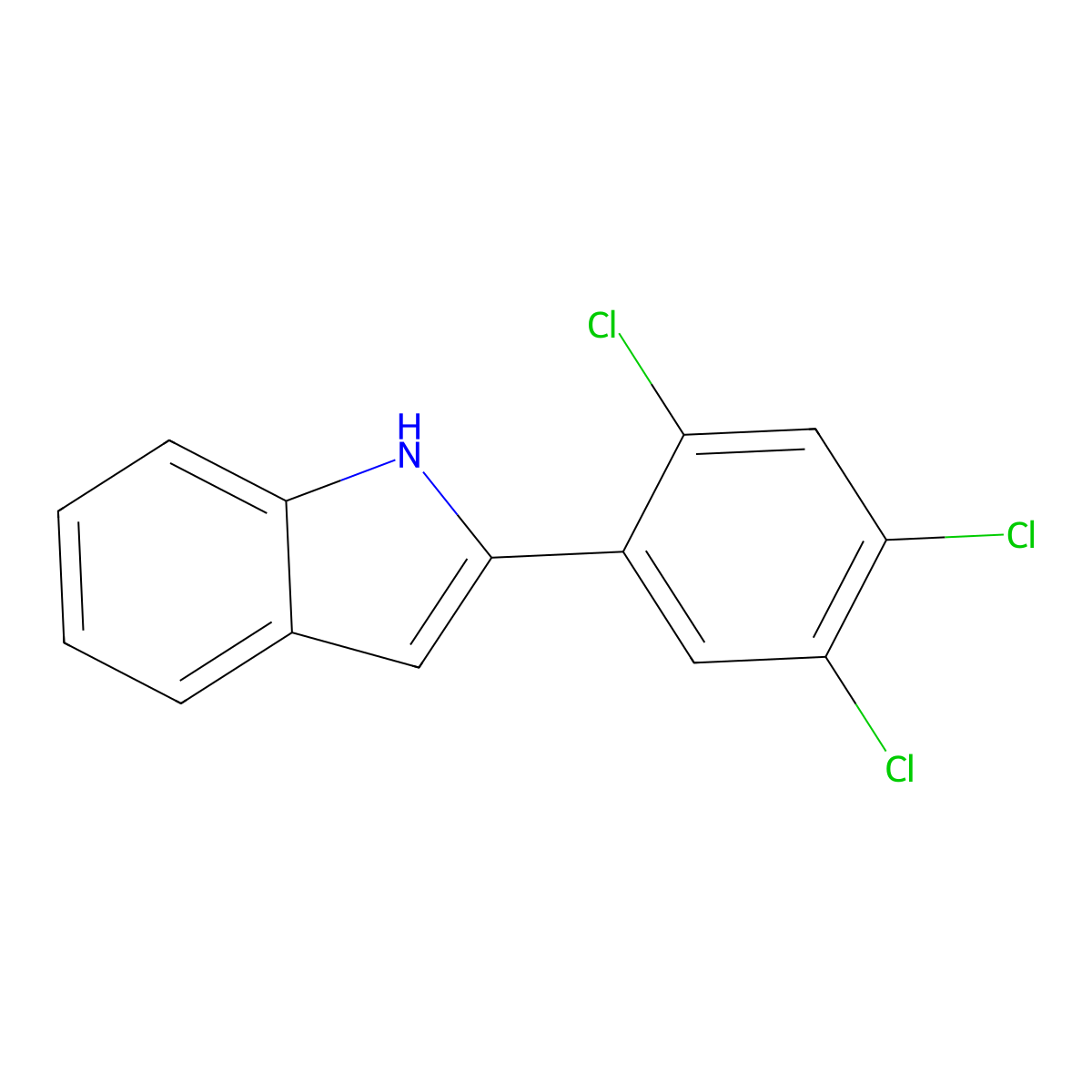 2-(2,4,5-trichlorophenyl)-1H-indole molecular structure, CAS 1000575-46-1