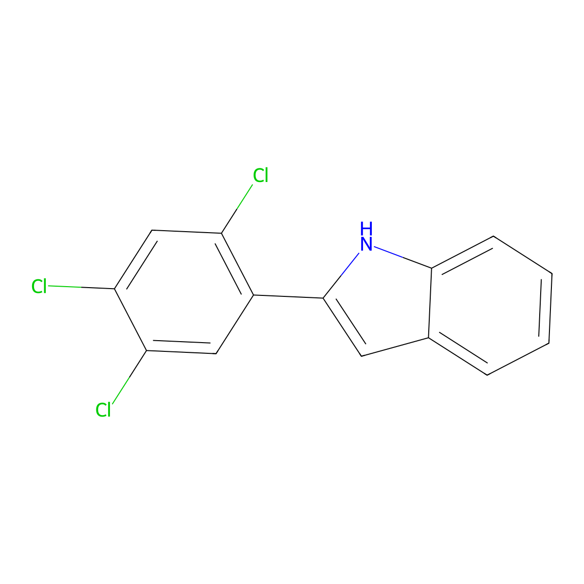 2-(2,4,5-trichlorophenyl)-1H-indole molecular structure, CAS 1000575-46-1