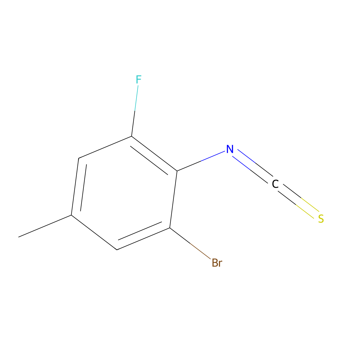 2-Bromo-6-fluoro-4-methylphenylisothiocyanate molecular structure, CAS 1000576-04-4