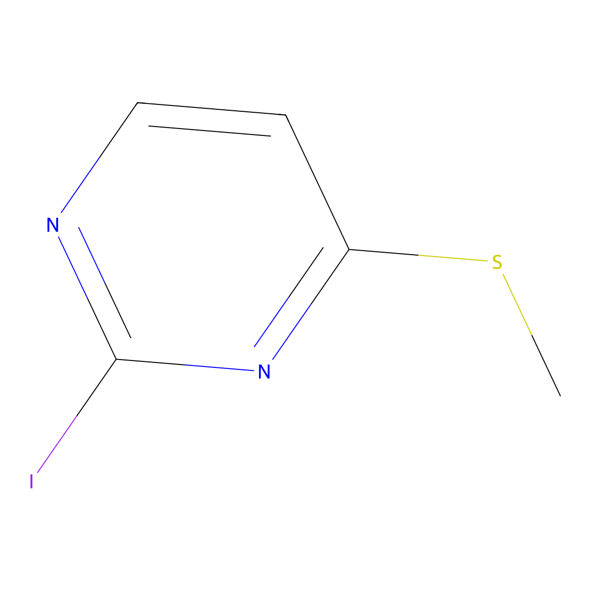 2-Iodo-4-(methylsulfanyl)pyrimidine molecular structure, CAS 1000576-08-8