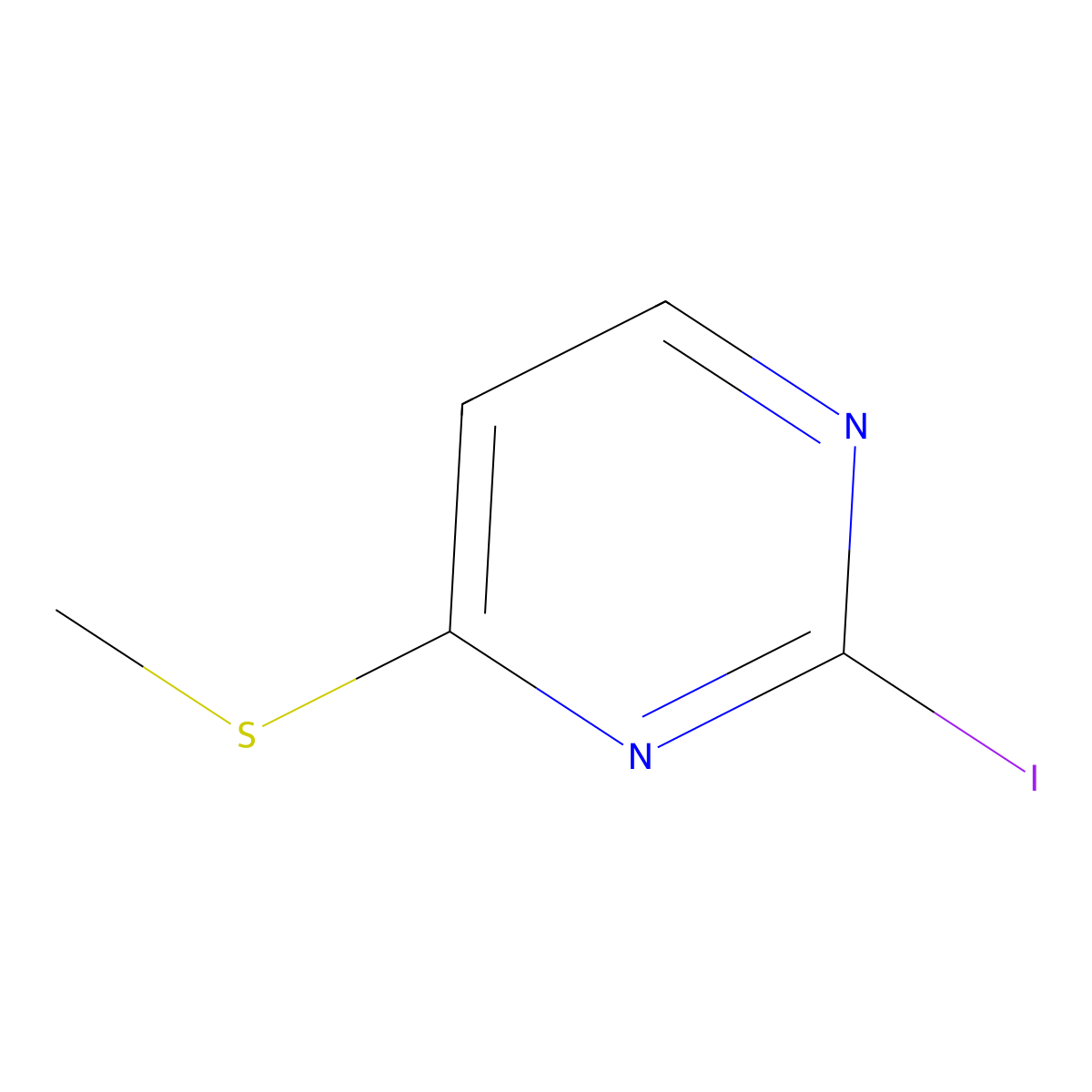 2-Iodo-4-(methylsulfanyl)pyrimidine molecular structure, CAS 1000576-08-8