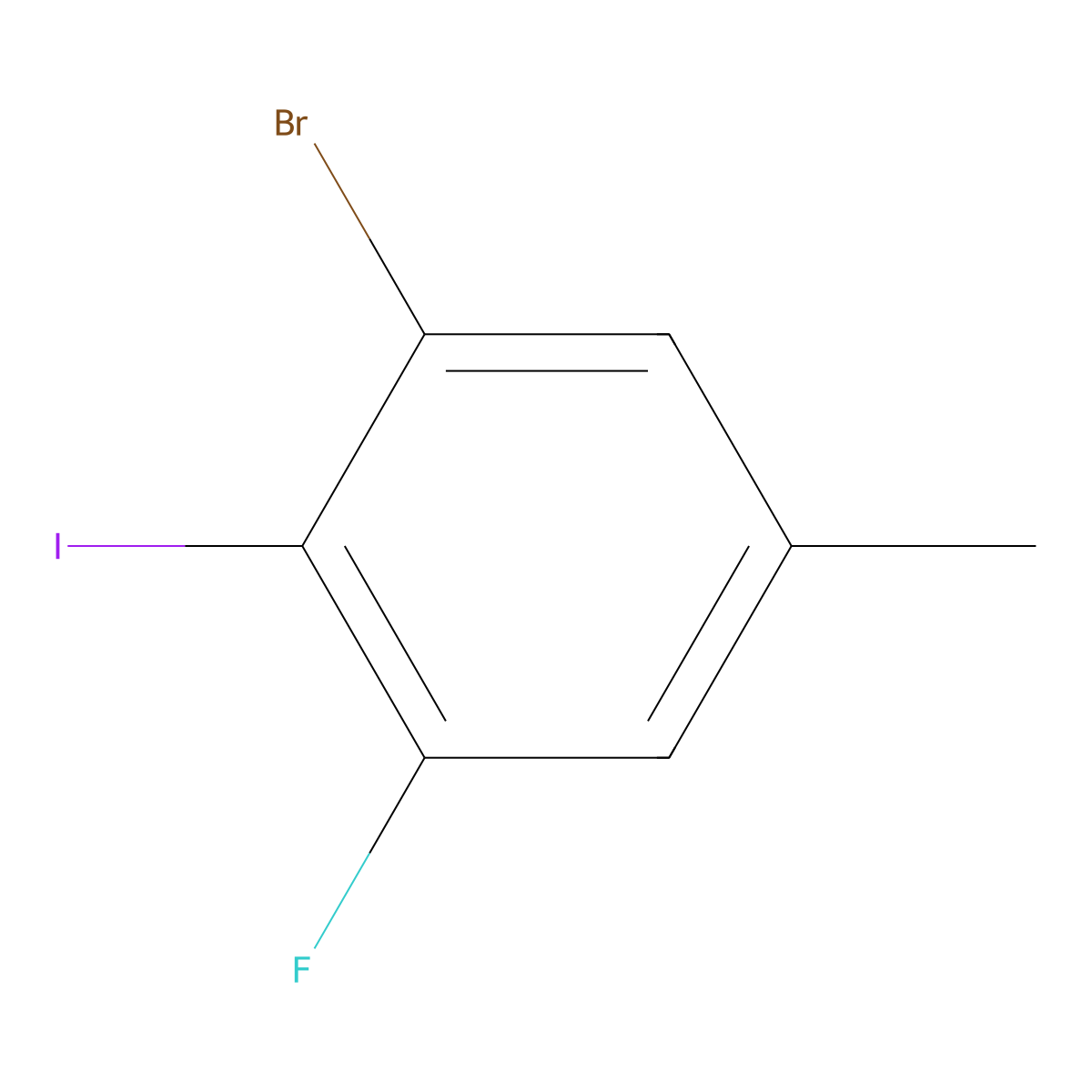 Benzene, 1-bromo-3-fluoro-2-iodo-5-methyl- molecular structure, CAS 1000576-09-9