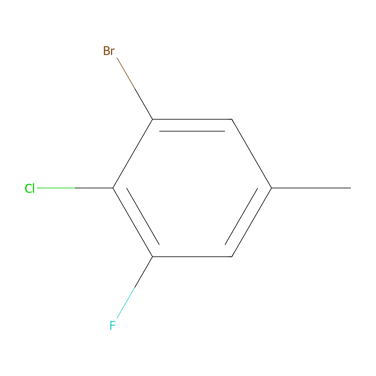 3-Bromo-4-chloro-5-fluorotoluene molecular structure, CAS 1000576-14-6