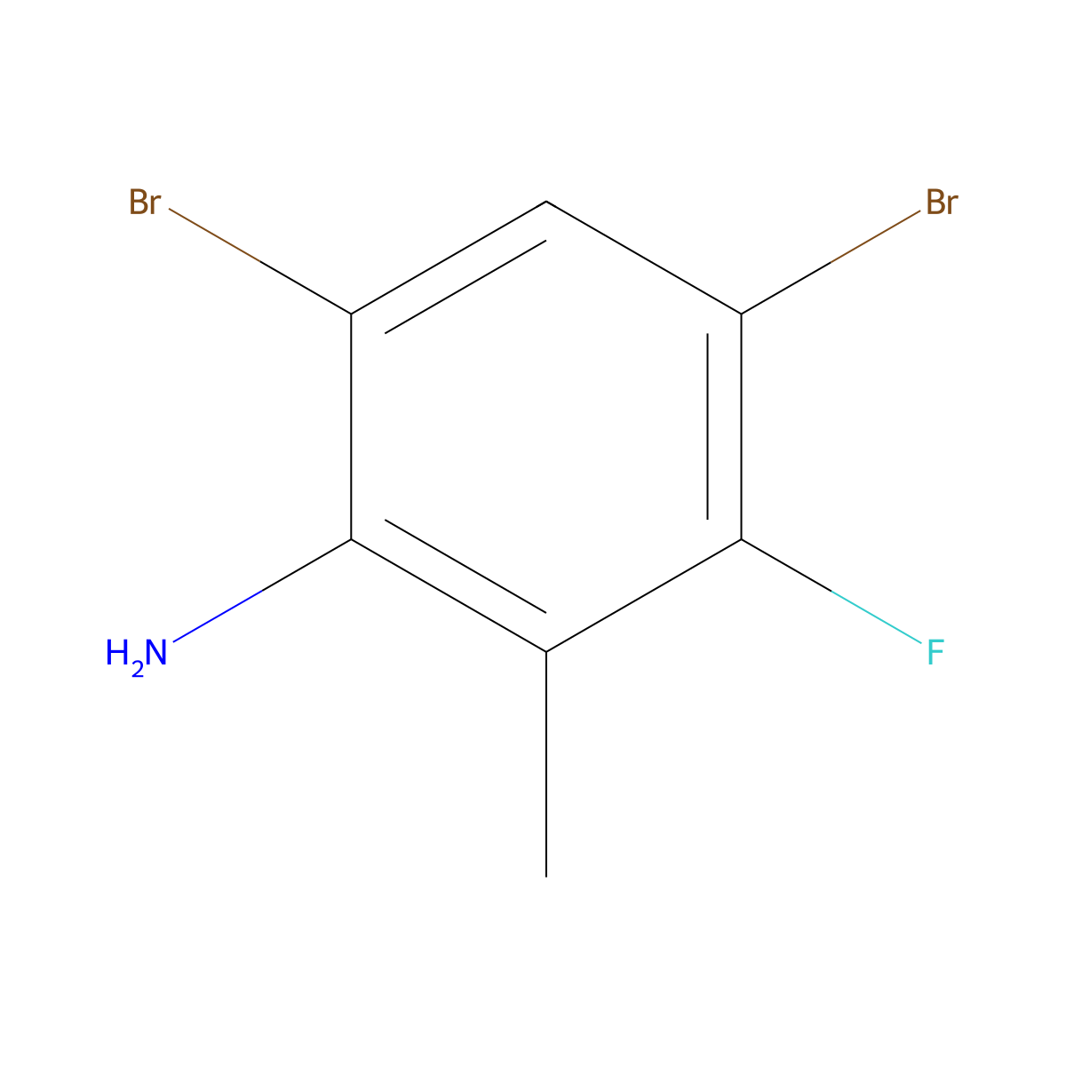 4,6-Dibromo-3-fluoro-2-methylaniline molecular structure, CAS 1000576-24-8