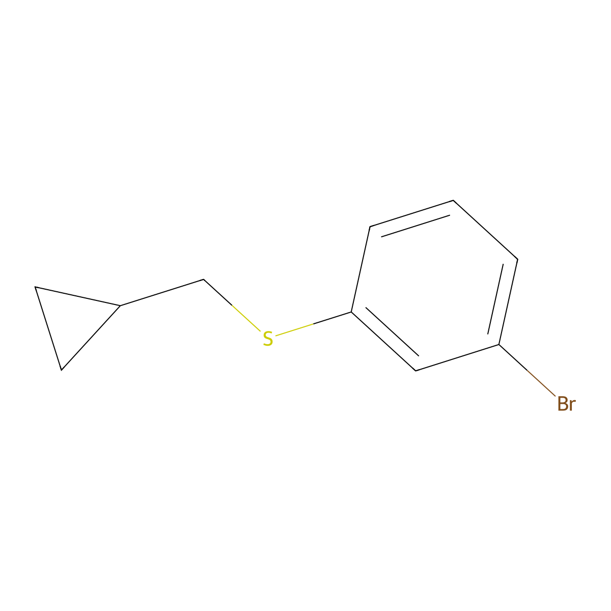 (3-Bromophenyl)(cyclopropylmethyl)sulfane molecular structure, CAS 1000576-47-5